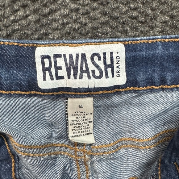 Rewash Frayed Denim Blue Shorts - Picture 2 of 6